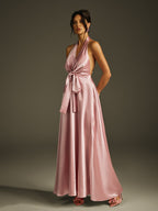 Backless Shawl Maxi Dress