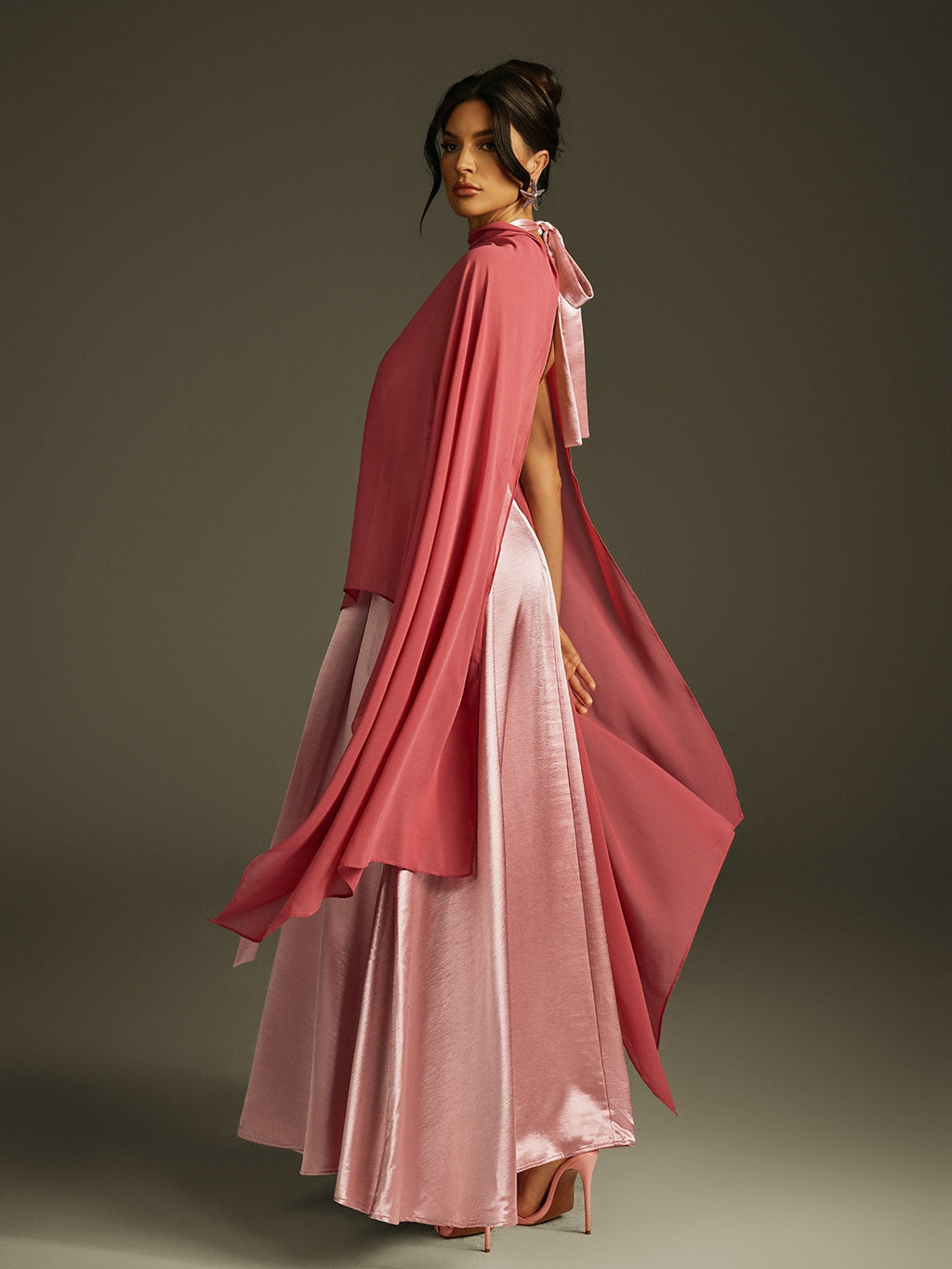 Backless Shawl Maxi Dress