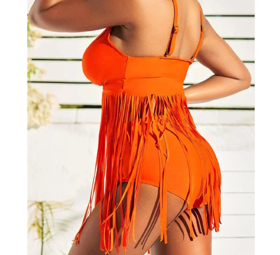 Frida Minimalist Stylish Tied Tassels Bathing Dress Designer Edit