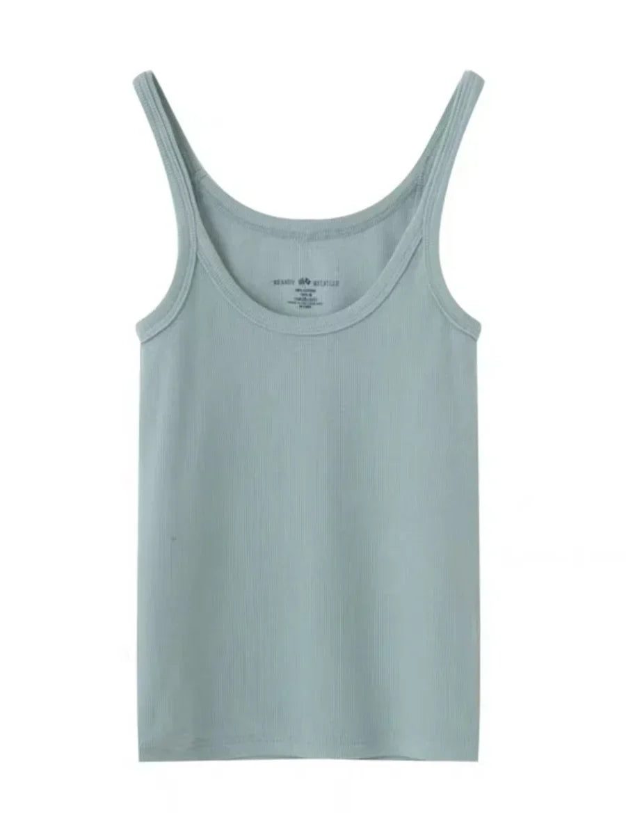 Black Sleeveless Cotton Vest for Women