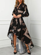 DressBetty - Vintage V Neck Lace Up Print Dress