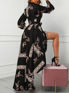 DressBetty - Vintage V Neck Lace Up Print Dress