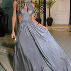 DressBetty - Wefads  Metallic Color Long Dress