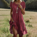 Laura Timeless Dress with Round Neck Boutique Collection