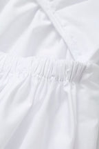 White V Neck Backless Cami Midi Dress