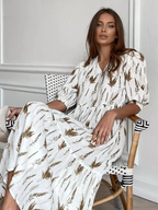 Isolda Summery Midi Dress with a V-neck for Women Casual Daywear