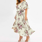 Criselda Long Dress Made of Floral Chiffon for Women Streetwear Style