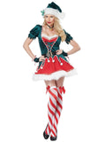 Christmas Santa Claus Costume Funny Green Elf Cosplay 5Pcs Set