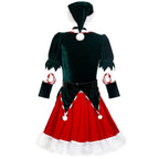 Christmas Santa Claus Costume Funny Green Elf Cosplay 5Pcs Set