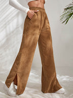 Casual Corduroy Wide Leg Pants