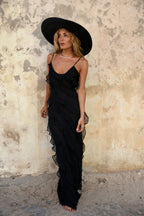 Elegant Deep V Neck Maxi Dress