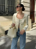 Elegant Singlebreasted Short Fashion Uneck Long Sleeve Solid Slim Coat