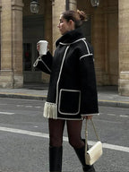 Fashion Singlebreasted Casual Round Long Warm Autumn High Coat