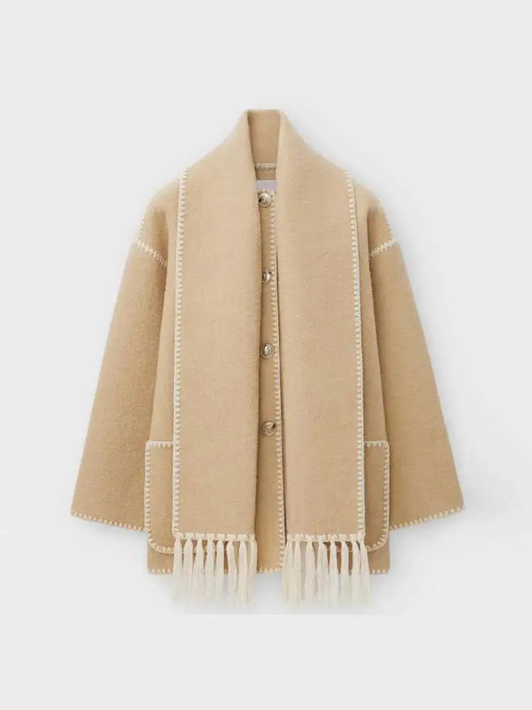 Fashion Singlebreasted Casual Round Long Warm Autumn High Coat