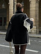Fashion Singlebreasted Casual Round Long Warm Autumn High Coat