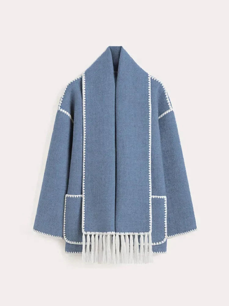 Fashion Singlebreasted Casual Round Long Warm Autumn High Coat