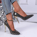 CrocodileEffect Sexy Pattern Fashion Pointy Party Casual High Heel