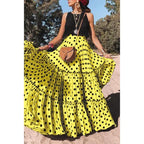 DressBetty - Vintage Bohemian Fairy Maxi Ruffle Polka Dot Skirt