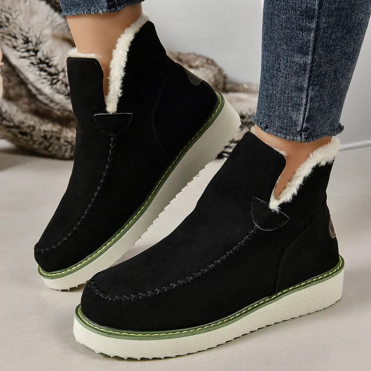 Cozy Casual Fashionable Warm SlipOn Stylish Comfort Snow Boot