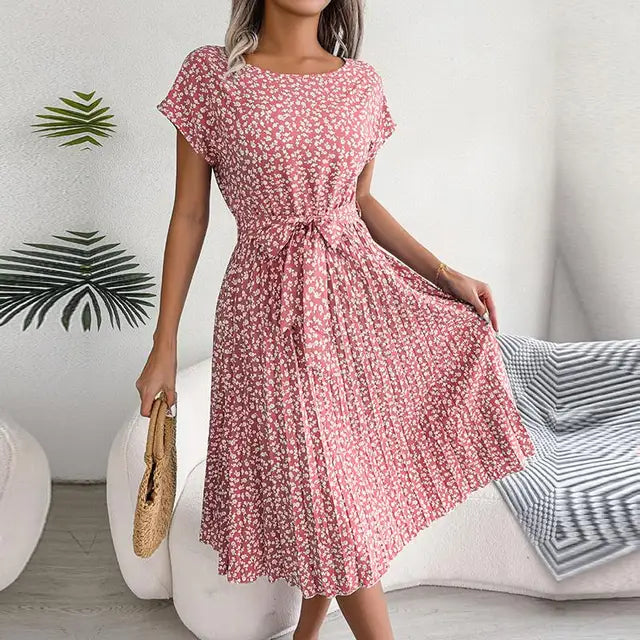 Constanza Summery Chiffon Dress with a Floral Pattern for Women