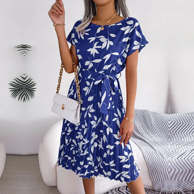 Constanza Summery Chiffon Dress with a Floral Pattern for Women