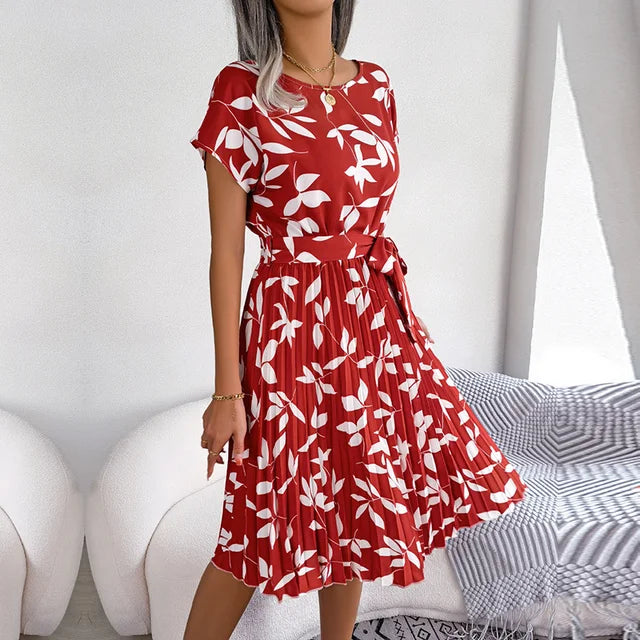 Constanza Summery Chiffon Dress with a Floral Pattern for Women