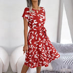 Constanza Summery Chiffon Dress with a Floral Pattern for Women