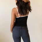 Bow V-Neck Spaghetti Crop Top