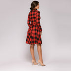 DressBetty - Women Vintage Plaid Printed A-line Party Dress