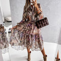 Elegant VNeck Button Dress