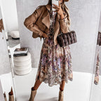 Elegant VNeck Button Dress