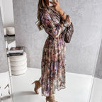 Elegant VNeck Button Dress
