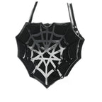 Black Spider Web Punk Creative Women's Halloween Designer Shoulder Crossbody Bag