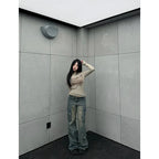 Blue Cargo Harajuku Denim Aesthetic Oversize Vintage Trashy Jeans