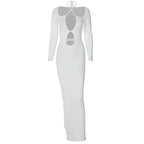 Bodycon Autumn/Winter New Fashion Laceup Slim Elegant Midi Dresses