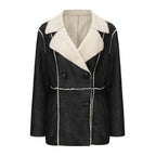 Faux Fur Lined Collar MidLong Winter Fleece Padding Jacket