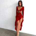 Hollow Backless High Wedding Clothing Y2K Midi Dresses