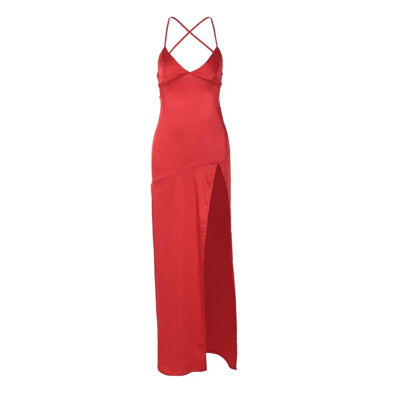 Autumn/Winter Puss Vneck Halter Evening Bodycon Streetwear Midi Dresses