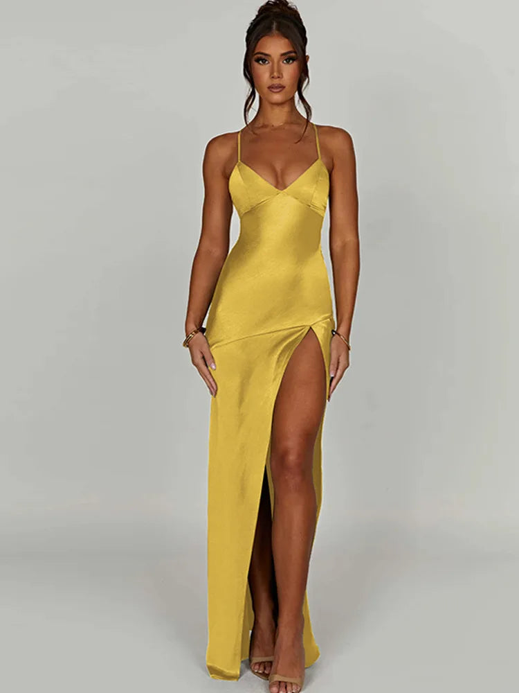 Autumn/Winter Puss Vneck Halter Evening Bodycon Streetwear Midi Dresses