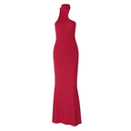 Spring Sleeveless Halter Puss Sexy Elegant Club Midi Dresses