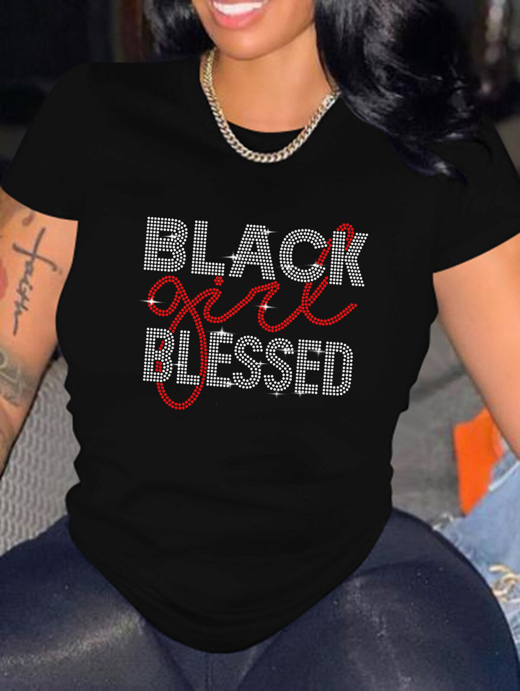 Casual Bricked Letter Print TShirts