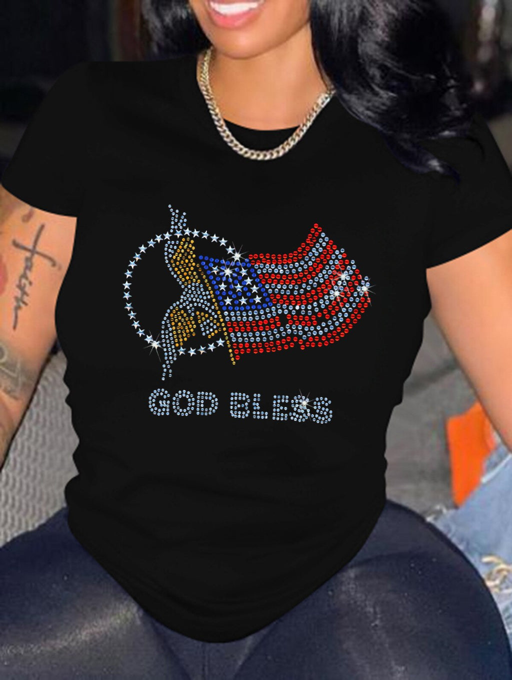 Casual Bricked Letter Print TShirts