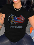 Casual Bricked Letter Print TShirts