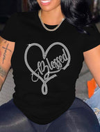 Casual Bricked Letter Print TShirts