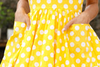 Womens 1950s Retro Rockabilly Princess Cosplay Dress with pockets polka dot apron 50's 60's Party Costume Gown(S 2XL)