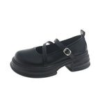 Fur Round Toe Platform Retro Leather Casual BowKnot AllMatch Derby Loafers