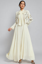 Delsld White Beads Embellished Set