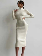 Black Party Evening Dresses for Women Spring Long Sleeve Bodycon Dress