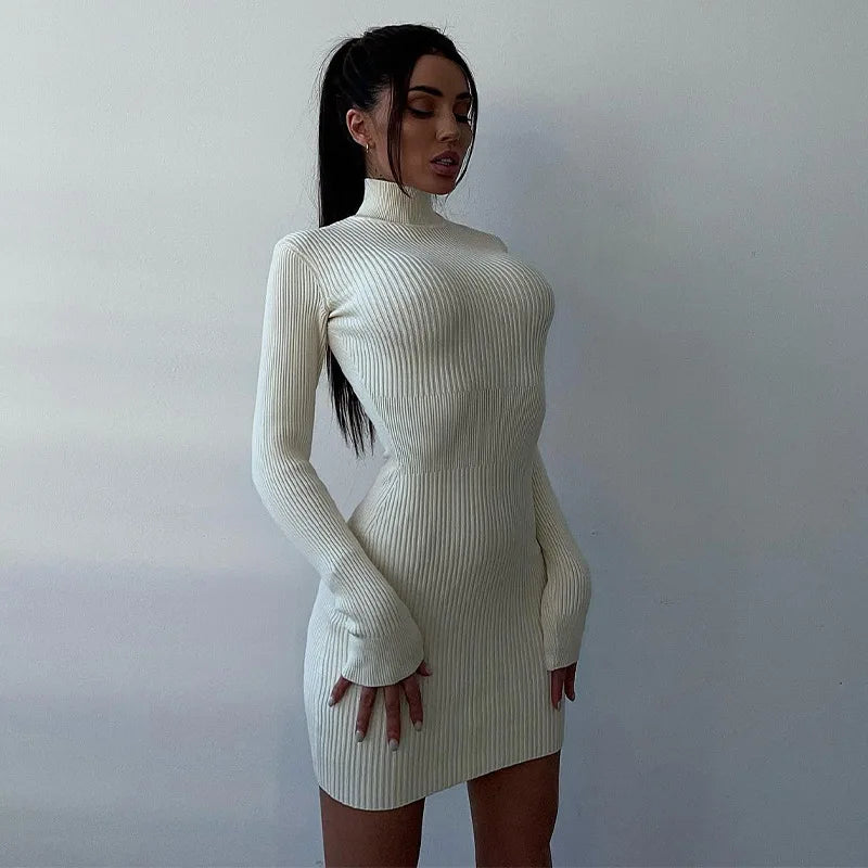 Black Party Evening Dresses for Women Spring Long Sleeve Bodycon Dress
