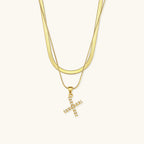 Opal Charm - LayeRed Gold Initial Necklace